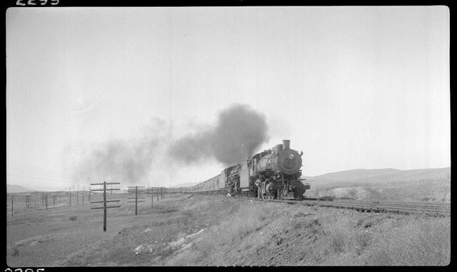 NP 1595, Class W double heading  with NP 2605, Class A and pulling No. 2 between DeSmet and Missoula