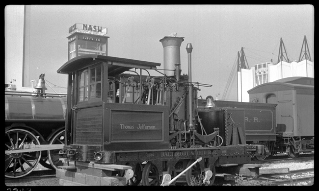B&O Thomas Jefferson built in 1834, at Chicago's World Fair