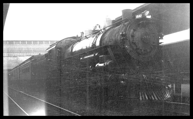 B&O 1447, on B&O passenger train at Washington, DC passenger terminal.