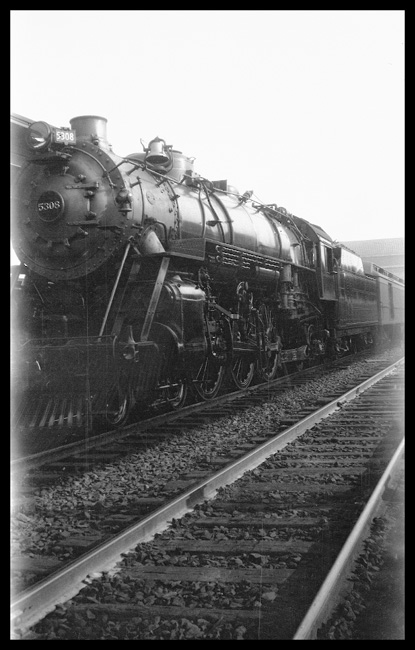 B&O 5308, on B&O passenger train at Washington, DC passenger terminal.