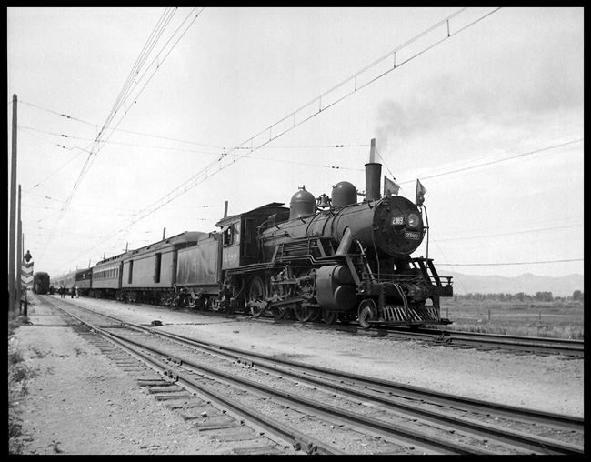 MILW 2389 with Yellowstone Park Train, Three Forks, MT.