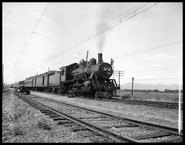 MILW 2389 with Yellowstone Park Train, Three Forks, MT.