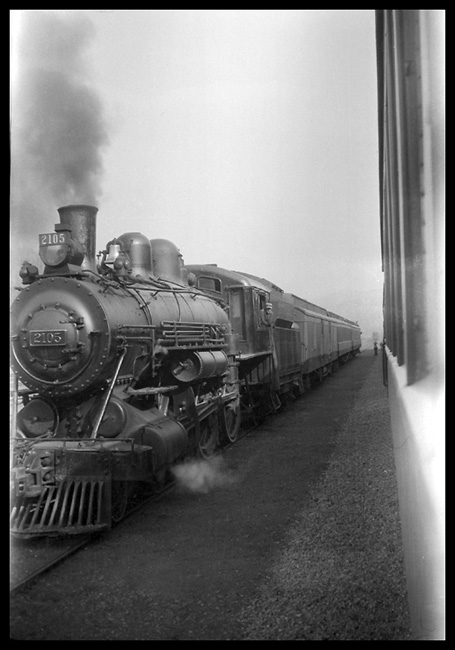 CPR 2105 with passenger run in Crows Nest, BC