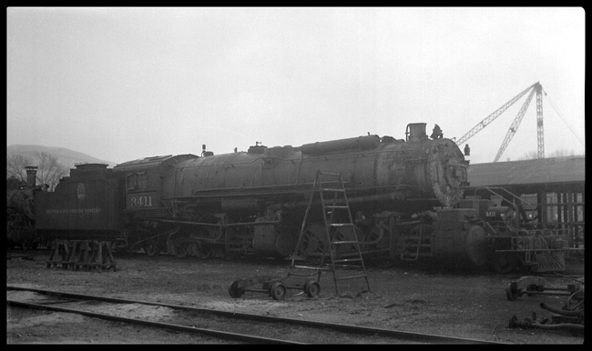 A Mallet waits for the next trip east, probably as a pusher engine on the Utah grades.  