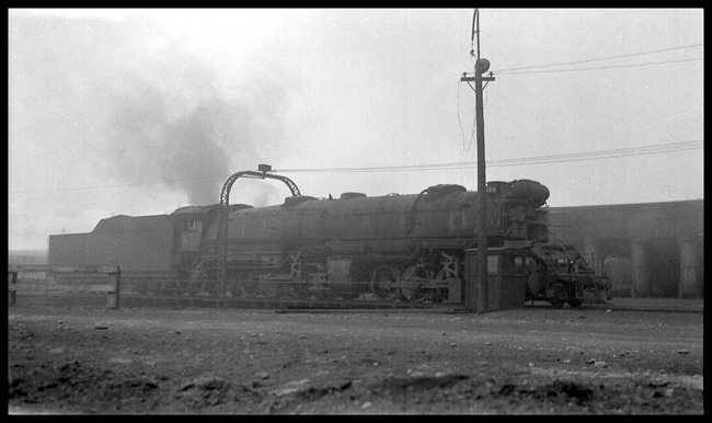 Just three years old and ready to meet the Rockies again, a 2-8-8-2 takes a spin on the Grand Junction turntable.