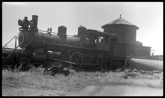 Left side view of Number 4, years after its last run on the DL&NW, one of the first abandoned standard gauge lines in Colorado