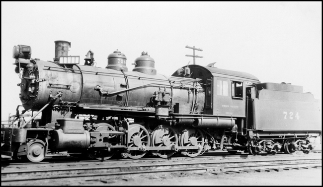 UP 724, 2-8-0 locomotive at Spokane, WA.