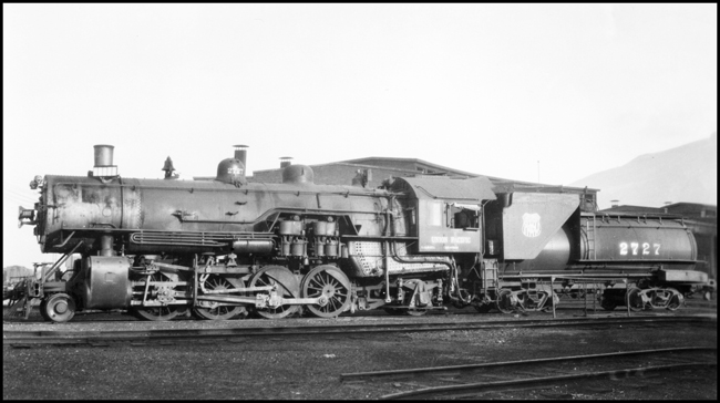 UP 2727, 2-9-2 locomotive built by Baldwin with Builders Number 39841, built 5/1913 as photographed at St Lake City.