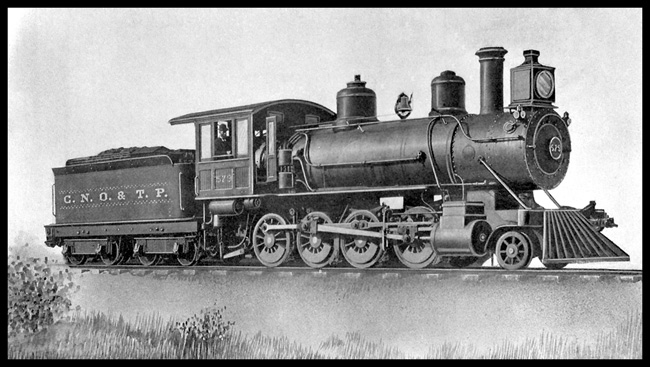 C.N,O. & T.P. 2-8-0 No. 579 with oil burning headlight.  Cincinnati, New Orleans & Texas Pacific Railway Co. Builder's Photo.