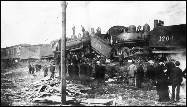 Accident involving NP 1204, Class Y-3, and NP 271, Class P, and NP 290 in yard at Missoula