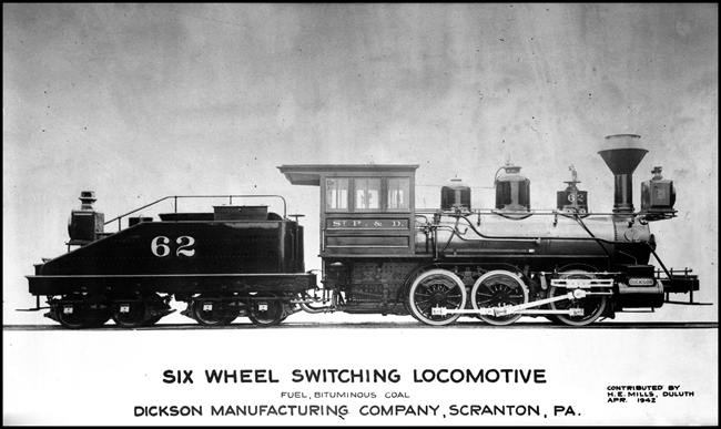 St P & D 62 , renumbered NP 1002, Class I-2, in 7/1900, Wt. 77,000 lbs., cost $8,500, cyl 17 x 24  DW 49