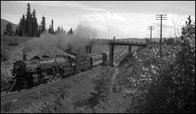 NP Train 1st No.1, with NP 2605, Class A between Evaro and Schely, MT 