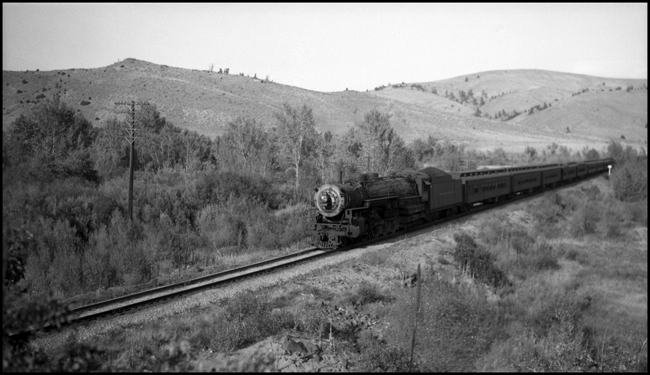 NP passenger X2608W near Blossburg, with NP 2608, Class A