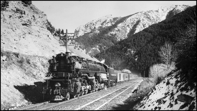 NP Train 2nd No. 1 with NP 5108, Class Z-6 in Rocky Canyon near Mount Ellis