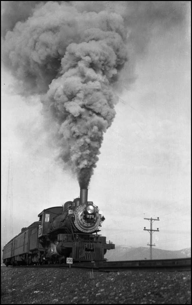 NP X271W, test train with 4-6-0 no. 271, near Post, MT.