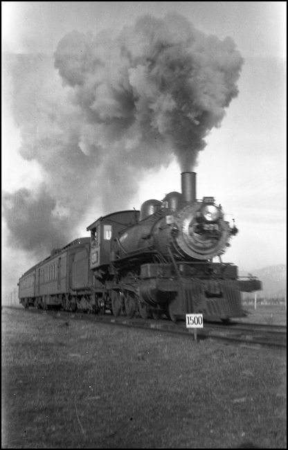 NP X271W, test train with 4-6-0 no. 271, near Post, MT.