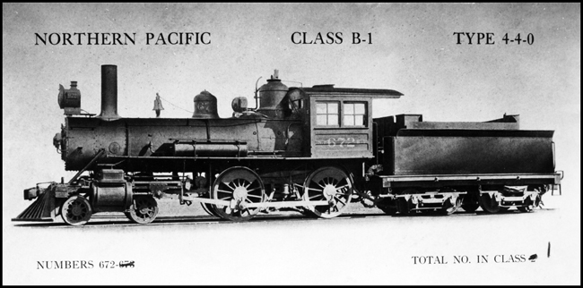 Copy of Photo of NP 672, Class B-1, former No. 5, prepared for Mechanical Dept. Motive Power Book.