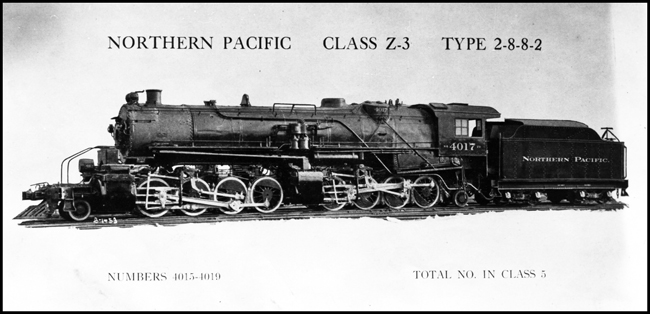 Copy of Photo of NP 4017, Class Z-3, by Iles, prepared for Mechanical Dept. Motive Power Book.