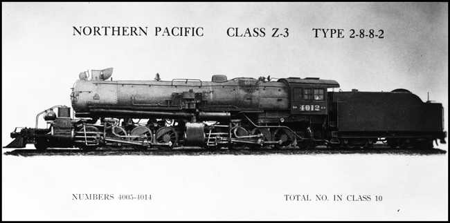 Copy of Photo of NP 4012, Class Z-3, by Iles, prepared for Mechanical Dept. Motive Power Book.