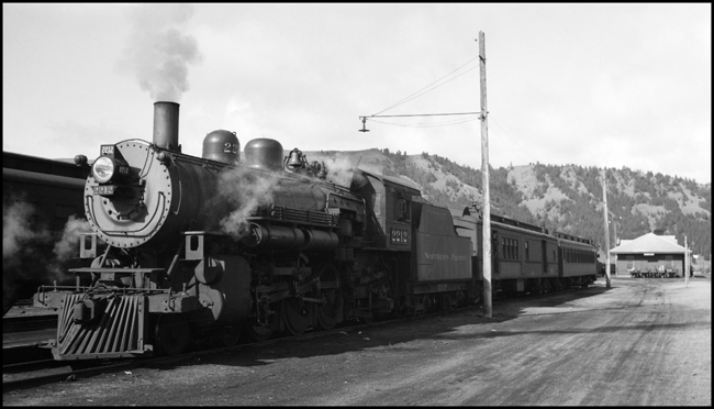 NP Class Q-4, 2212 waits at Garrison MT with Train No. 288, the Garrison to Butte connection to NP train The Alaskan.  