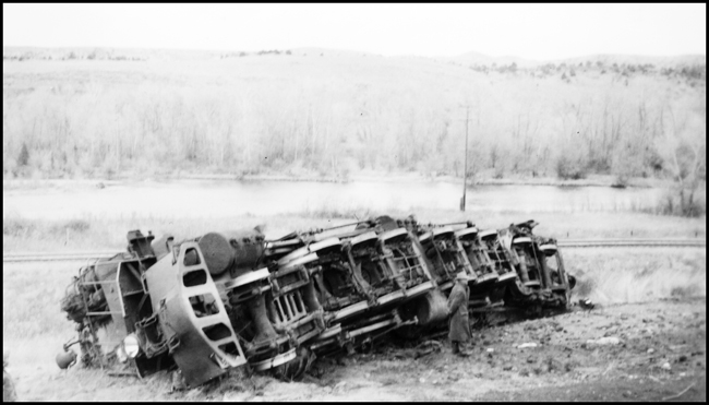This is a shot of the underside of NP 5132, Class Z-8 which overturned due to excessive speed in a curve near Logan, MT.
