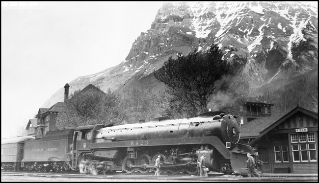 CPR 5923, 2-10-4 on train No. 3 at Field, BC