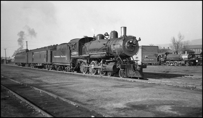 NP train No. 256, with 1356, Class S-4 arriving Missoula, Engr. Wilson