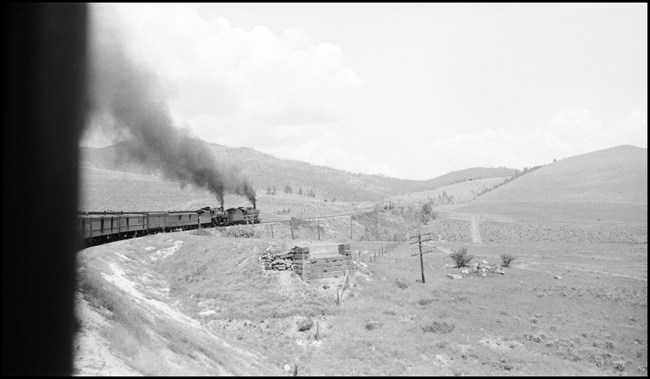 NP Train No. 3 doubled headed by NP 1539, Class W and NP 2245, Class Q-5 from the rear of train near Nagos