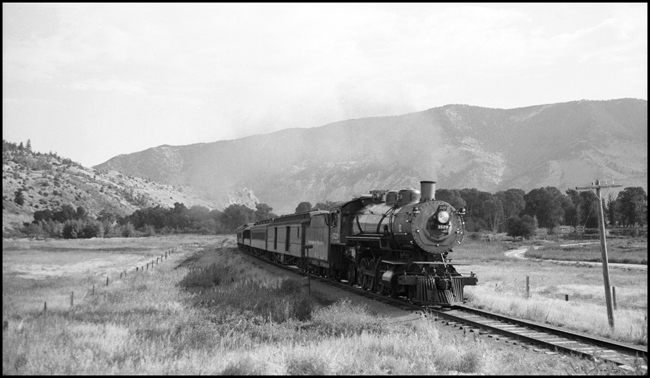 NP Train No. 217, Park Branch Train, with NP 1529, Class W locomotive heading toward Gardiner, Mt with the last Park train of the season.