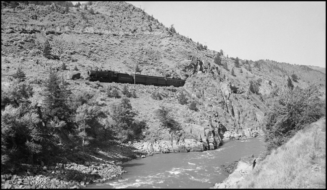 NP Train No. 217, Park Branch Train, with NP 1529, Class W locomotive at Sphinx, heading toward Gardiner, Mt with the last Park train of the season.