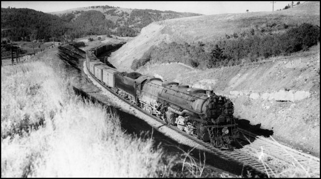 NP X5110E with NP 5110, Class Z-6 starting down off Bozeman Hill and just east of Muir heading toward Livingston
