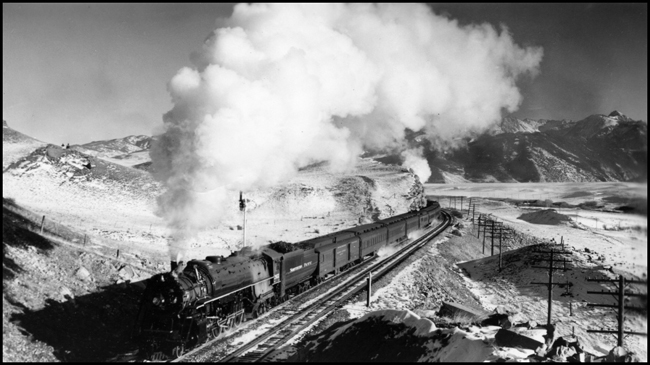 NP Train 2nd No. 1 (Navy special) leaving Livingston, pulled  by NP 2651, Class A-2 locomotive.