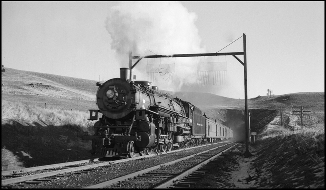 A 2609 , with train 1-1 near Hoppers MT. going under Tell-tales
