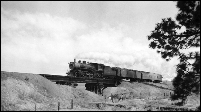 NP Train No. 255 with NP 2212, Class Q-5 locomotive leaving DeSmet, while making the last trip for No. 255.