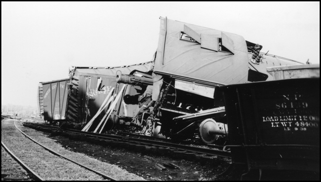 NP train X1730E collided with a work train near Lockwood, east of Billings.  There were no fatalities but several were injured.  NP 1730, Class W-3 was extensively damaged.  