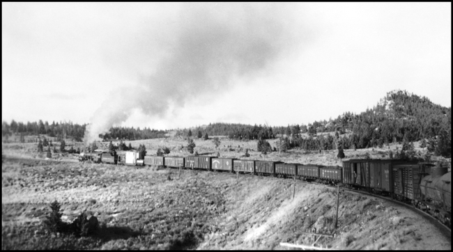 NP X1724W near Welch, MT heading for Butte, with NP 1724, Class W-3 locomotive.
