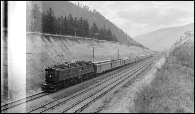 MILW Train 16, with Electric locomotive E-13 between Bonner and Missoula
