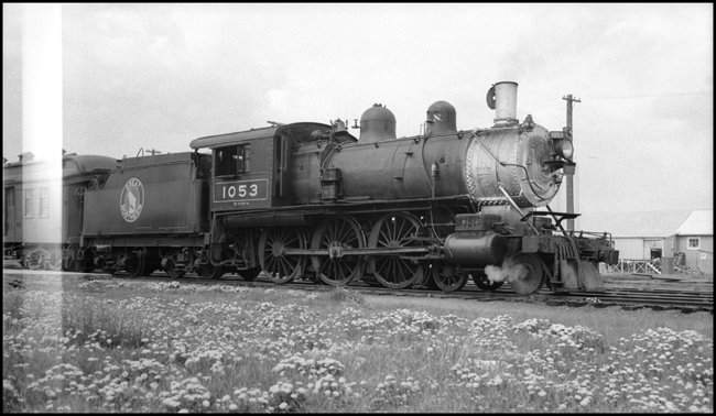 GN 1053, 4-6-0 locomotive pulling passenger run at Kalispell, MT