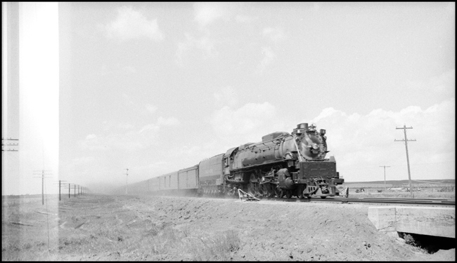 UP No. 8 with UP 832 steamer near Colton, NE