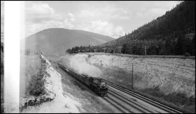NP Train No. 3 with NP 2232, Class Q-5 making it way between Bonner and Missoula