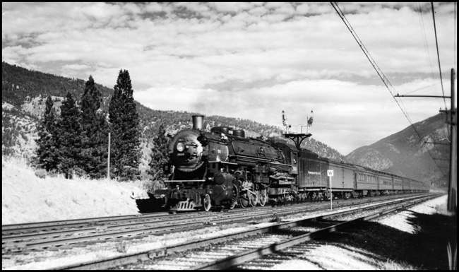 NP Train 1st No. 1 with NP 2610, Class A running between Bonner and Missoula