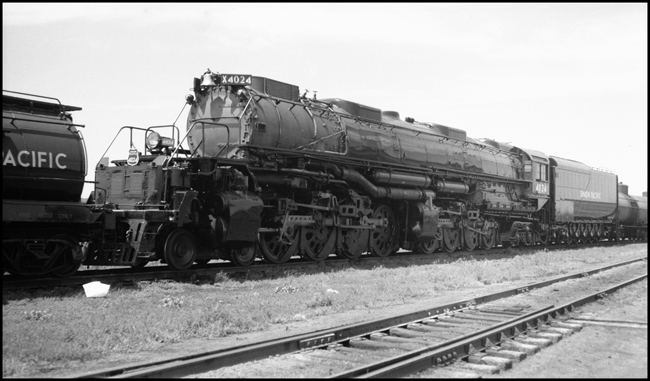 Union Pacific Big Boy 4-8-8-4 4024 stands in Council Bluffs, IA, yard. 