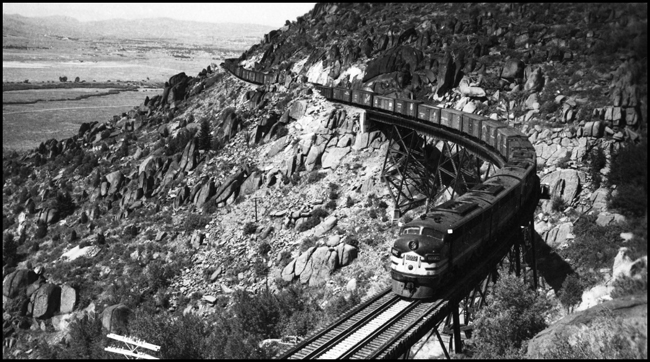 NP X6002E coming down Butte Mountain passing Skones, Engr HE McGee.