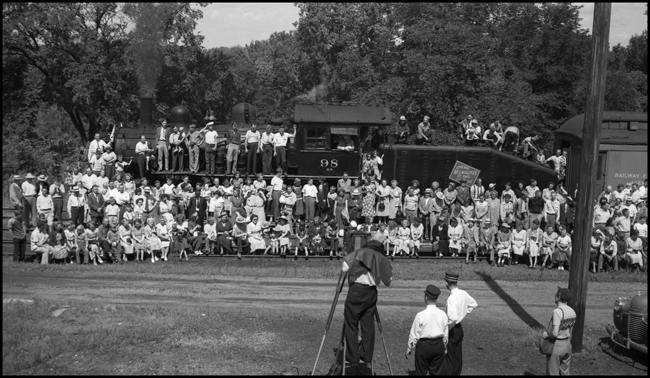 Milwaukee Road No. 98, a 4-4-0 Class H American, covered with Minnesota Railfans at Mendota, MN.
