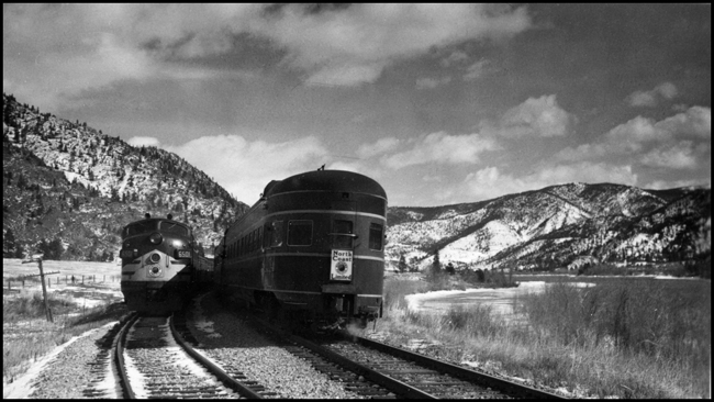 NP Train No. 2 meets Train No. 3 near Knowles, MT.
