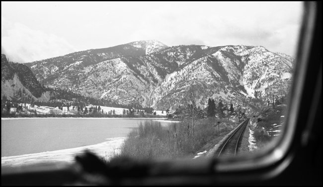 A cab view from F-7A NP 6501 of the NP Right of Way near Knowles, MT.