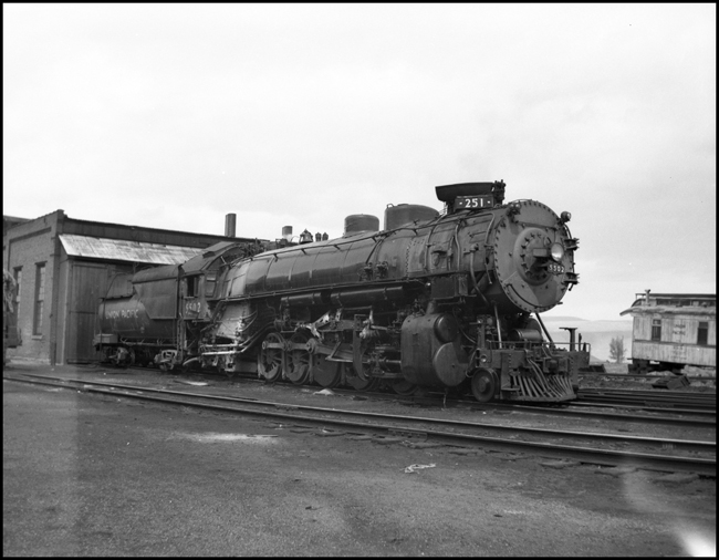 Union Pacific Railroad 5502, a 2-10-2 Santa Fe Class locomotive circa 1950.