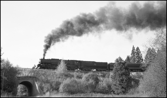 CMSP&P passenger train No. 18 being led by Milwaukee Road locomotive number 267 west of Dishman, Washington.