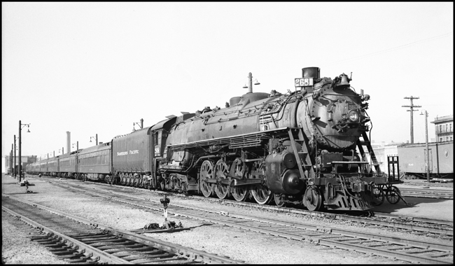 NP 2681, a 4-8-4 Northern Class A-5 Baldwin, heads a second North Coast Limited east at Spokane.