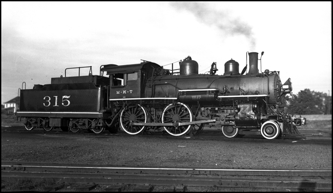 Missouri Kansas & Texas Railway 315, a 4-4-0 at Seneca, Kansas